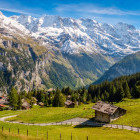 View between Murren and Allmendhubel in Switzerland