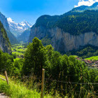 Trail from Wengen to Lauterbrunnen in Switzerland
