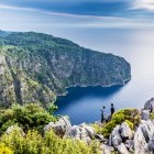 Hikers at Butterfly Valley near Faralya in Turkey