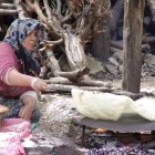 Nomad making bread pancakes in Lycia