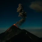 El Fuego Volcano at night, in Guatemala.