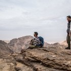 Group of hikers admiring the view in Jordan