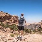 Hiker looking out to the view in Jordan