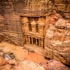 Looking down to Petra in Jordan