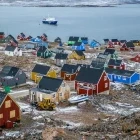 View of Ittoqqortoormiit in Scoresby Sound, Greenland.