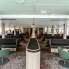 The communal area on board Plancius, in Greenland.