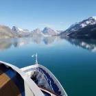 View of Greenland from the ship bow, in Greenland, Arctic