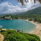 Aerial view of Cabo San Juan beach in Tayrona National Park.
