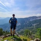 Man enjoying the view in the Karawanks, Carinthia, Austria.