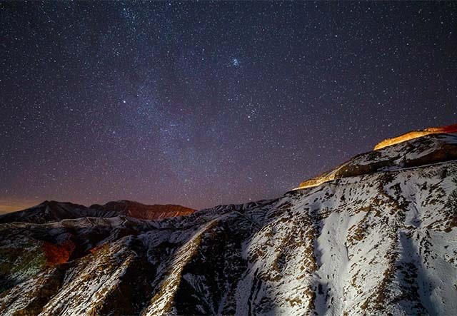 Night sky over the Atlas Mountains in Morocco