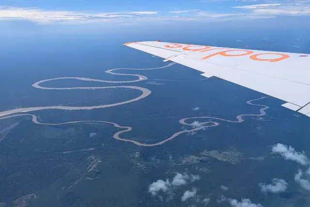 View of the Amazon river by areoplane.