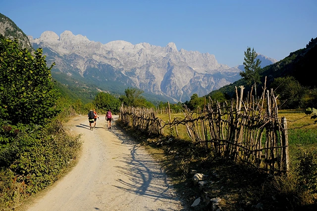 Hikers in the Albanian Alps