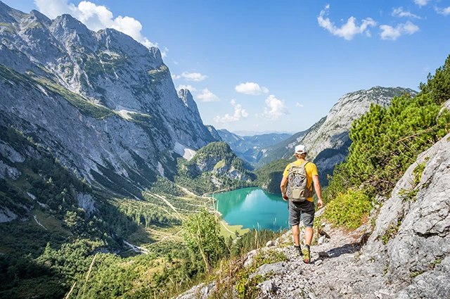 Male hiking the Dachstein in Austria