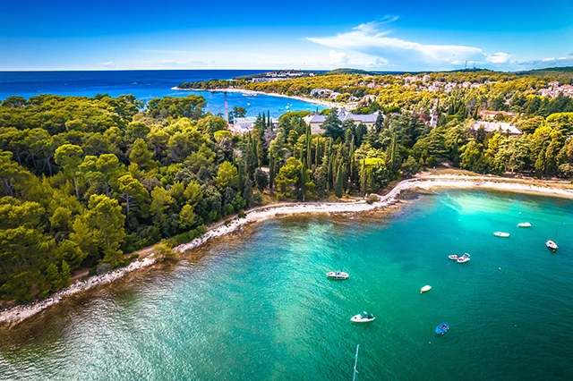 Rovinj beach in Croatia