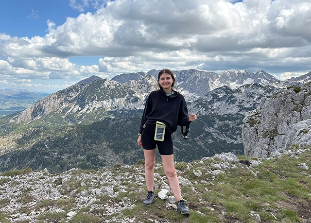 Katie at the top of Crvena Greda in Durmitor National Park, Montenegro.