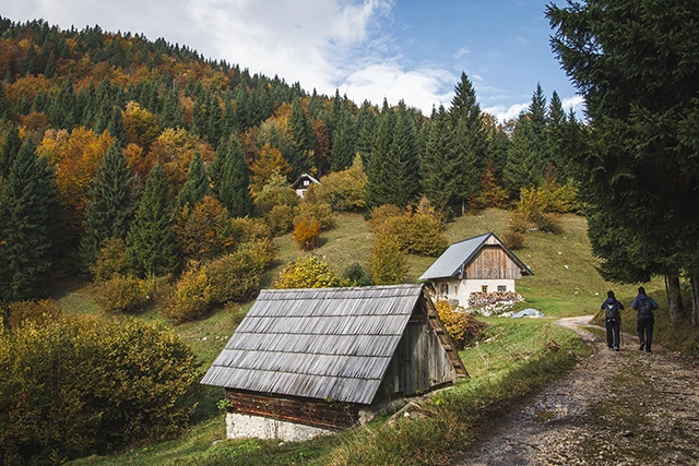 Hikers in Triglav National Park, Slovenia