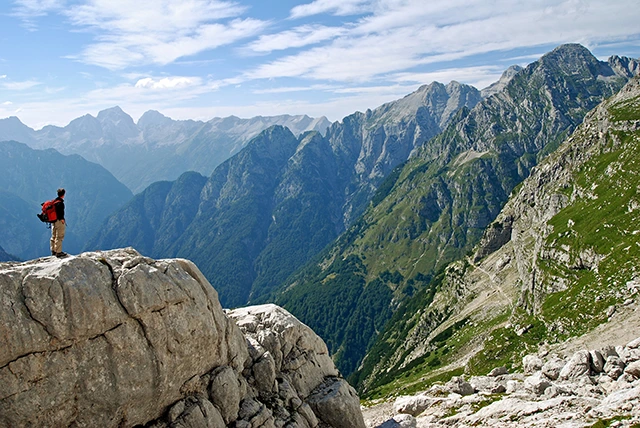 Hiker in the Julian Alps, Slovenia