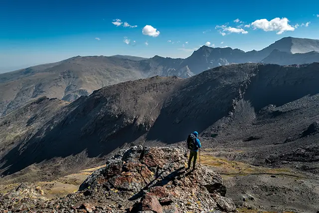 Hiker in the GR7, Andalucia, Spain