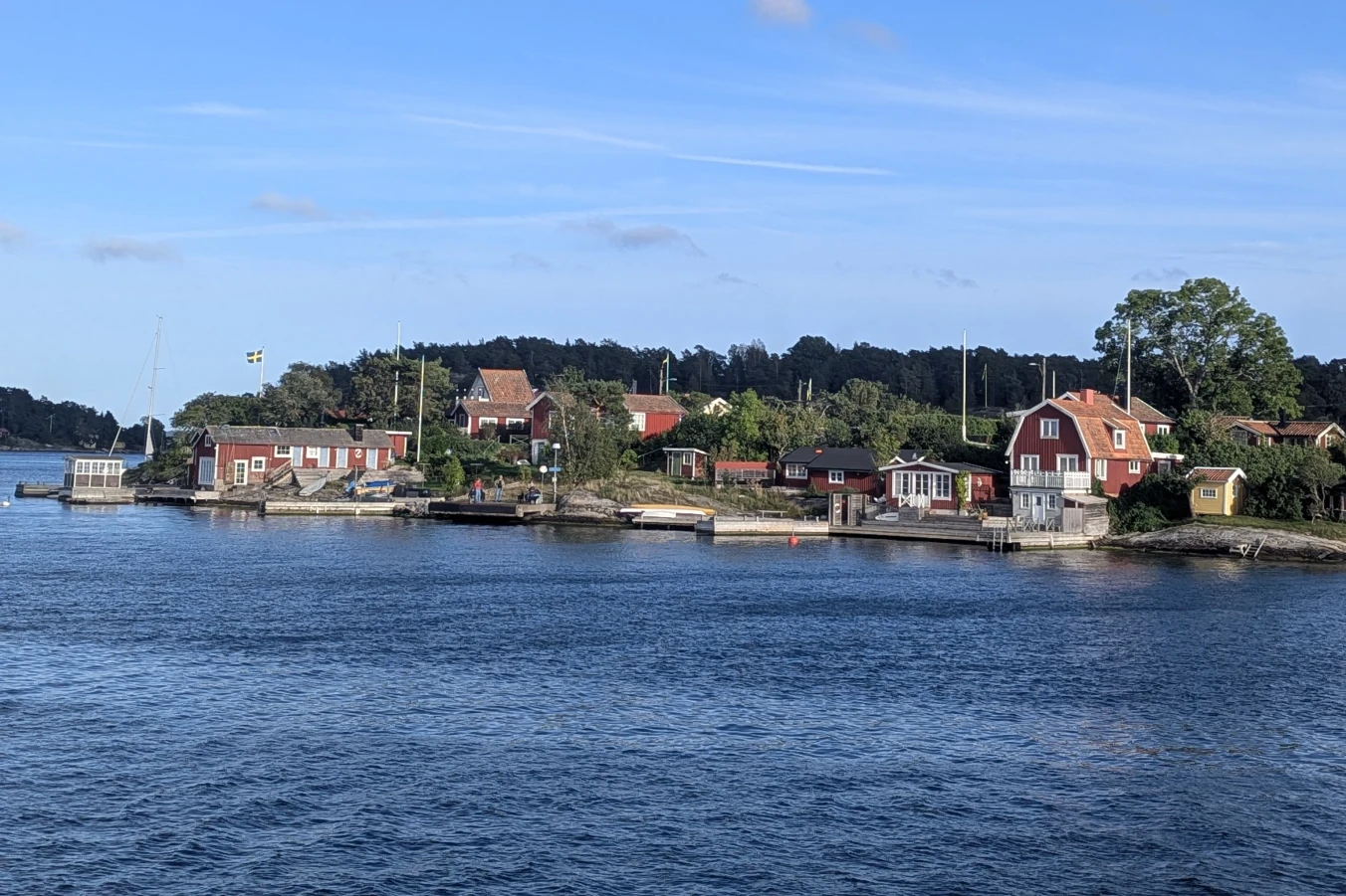 Views from the ferry in the Stockholm Archipelago in Sweden.