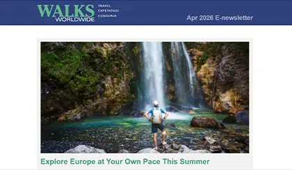 Screenshot of the header area of a recent Walks Worldwide e-newsletter.