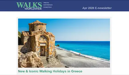 Screenshot of the header area of a recent Walks Worldwide e-newsletter.