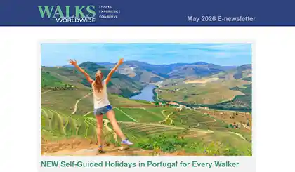 Screenshot of the header area of a recent Walks Worldwide e-newsletter.