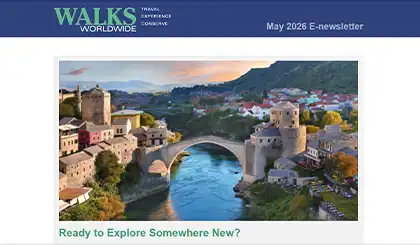 Screenshot of the header area of a recent Walks Worldwide e-newsletter.