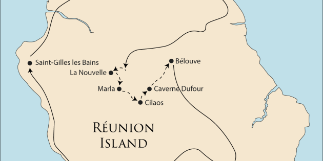 Route map for Hiking Trails of Réunion