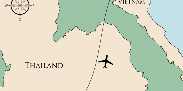 Route map for Thailand & Vietnam On Foot
