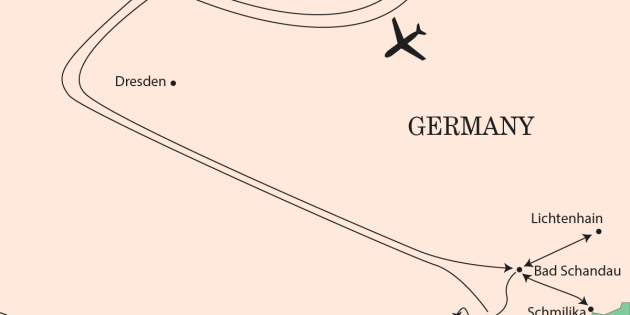 Route map for Elbe Mountains Winter Hiking