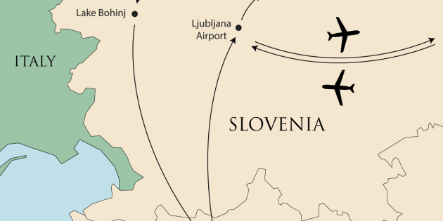 Route map for Mountains to Sea Tri-Country Trek