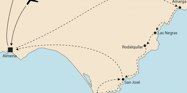 Route map for Almeria Coastal Way