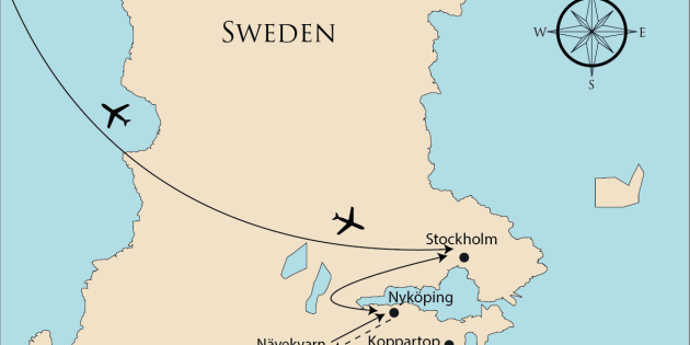 Route map for Sörmland Hiking Adventure