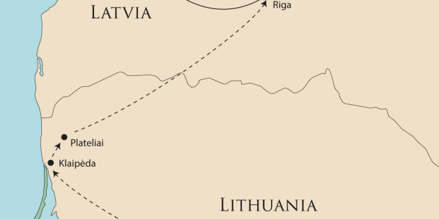Route map for Trails of the Baltics