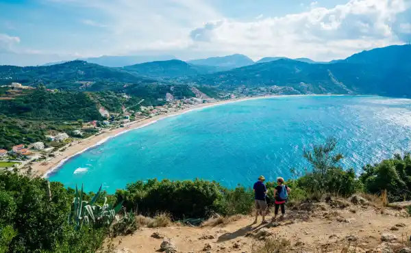 View of the sea on Corfu island.