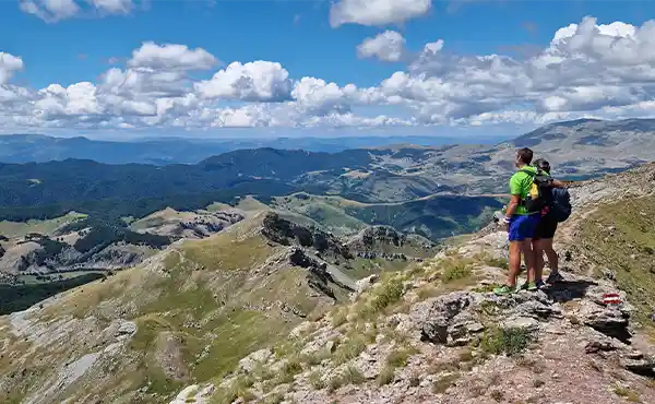 Walkers admiring the view in the Visocica Mountain Range, Bosnia & Herzegovina