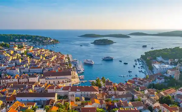 Aerial of Hvar in Croatia