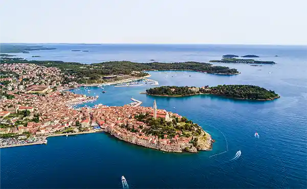 Aerial of Rovinj, Croatia