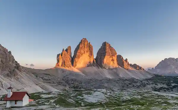 Golden hour over Drei Zinnen, Italy
