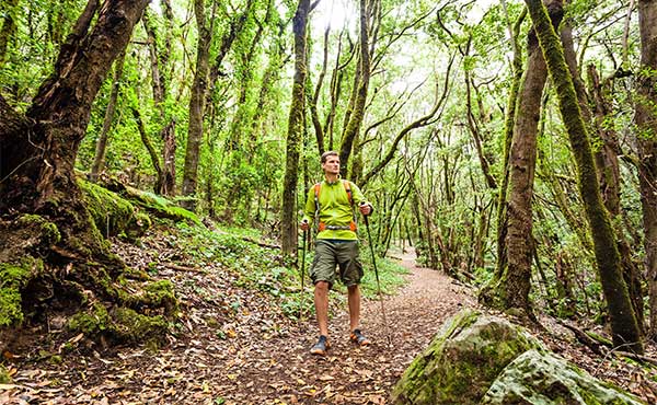 Hiker in La Gomera, the Canary Islands