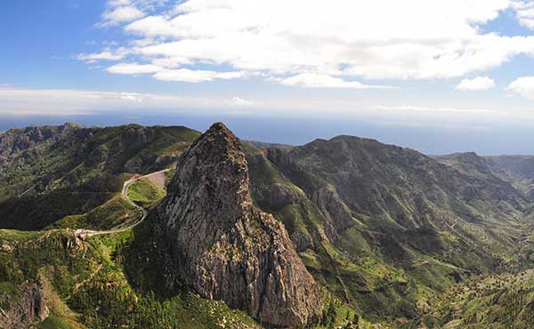 Scenic landscape of La Gomera in the Canary Islands