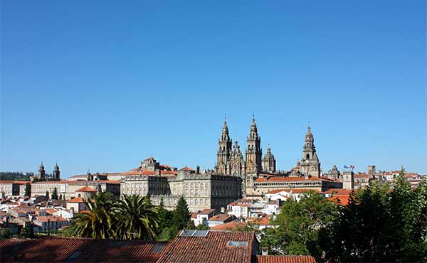 View of Santiago de Compostela in Spain